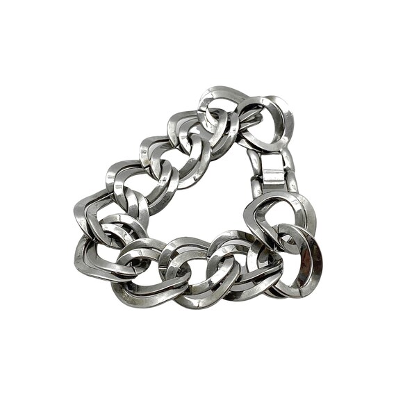 1980s Maxi Links Chunky Chain Bracelet, Stainless… - image 3