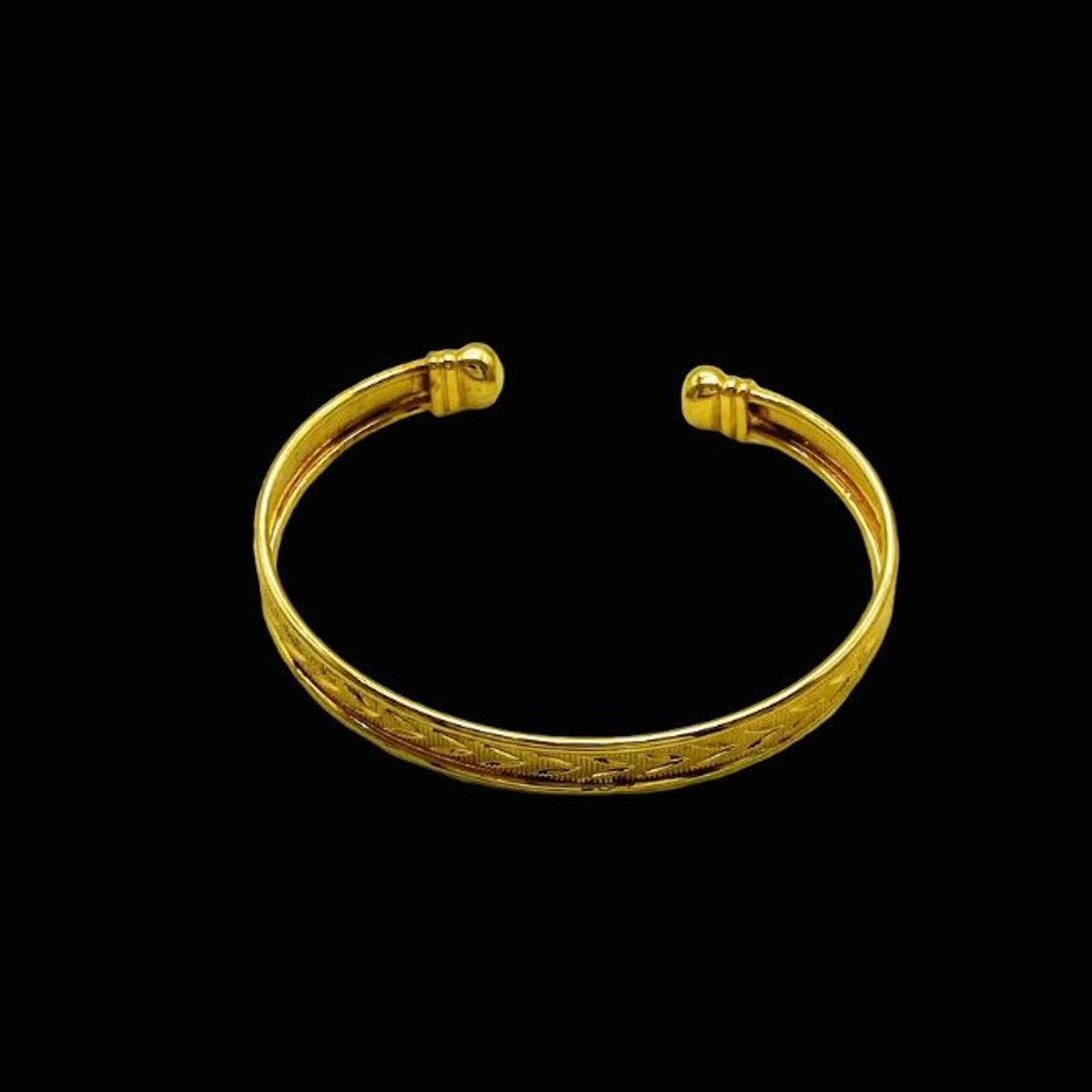 Vintage Cuff Bracelet Gold Plated Classic Design Textured Etsy UK