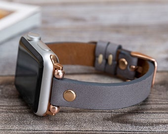 Gold Beaded Apple Watch Band 38mm 40mm 41mm 42mm 44mm 45mm for Apple Watch Series 7 6 5 4 3 2 1 SE, Leather iWatch Band Women Bracelet