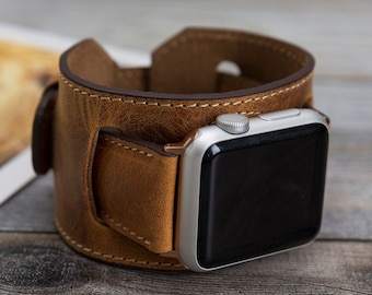 Handmade Antic Leather Watch Cuff, Apple Watch Band, Watch Strap, Wrist Watch, Bracelet Watch, 38mm 40mm 41mm 42mm 44mm 45mm