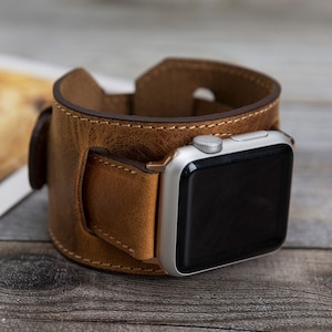 Handmade Antic Leather Watch Cuff, Apple Watch Band, Watch Strap, Wrist Watch, Bracelet Watch, 38mm 40mm 41mm 42mm 44mm 45mm