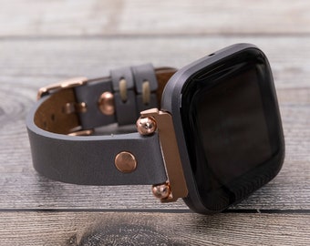 Cinturino Fitbit Versa 2 personalizzato, cinturino in pelle Fitbit Versa Lite, cinturino grigio Fitbit Versa, cinturino per smartwatch, cinturino Fitbit, cinturino Fitbit da donna