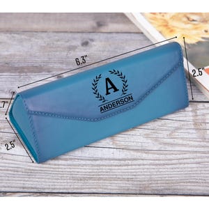Leather Personalized Glasses Case, Engraved Foldable Unisex Sunglass Case, Magnetic Closure and Hard-Shell Eyeglass Holder, Glasses Holder