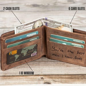 Schlanke Leder Brieftasche, personalisierte Bifold Brieftasche, handgefertigte Brieftasche für Männer, Herren Geburtstagsgeschenk, Monogramm Herren Brieftasche