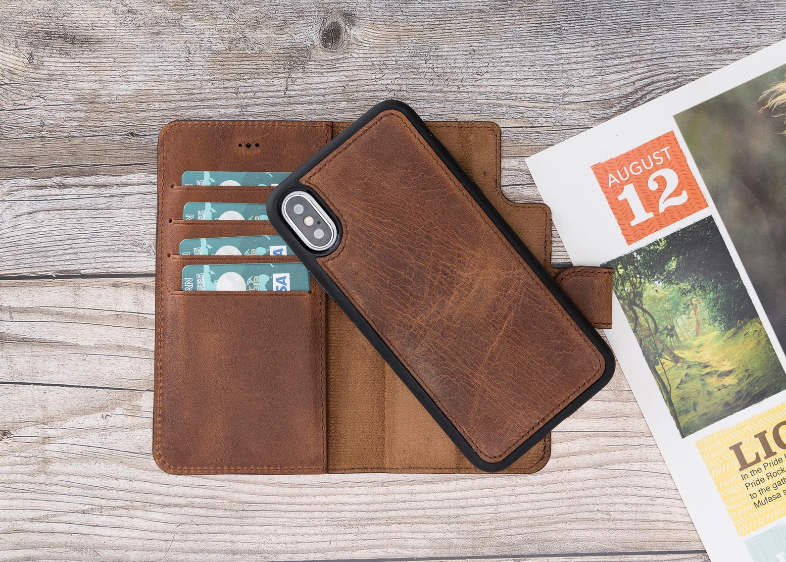 Leather Iphone X Case Personalized Detachable Iphone Etsy