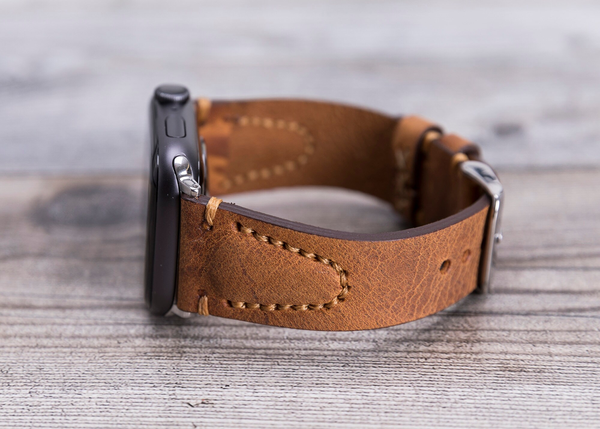 Cute Brown Leather Apple Watch Band 38mm 40mm 42mm 44mm Apple Etsy