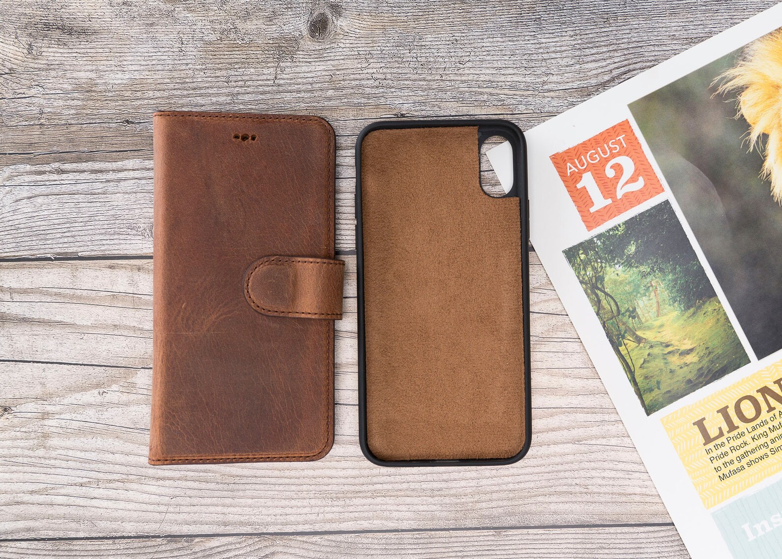 Leather Iphone X Case Personalized Detachable Iphone Etsy
