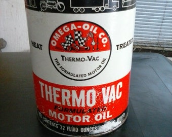 Rare Vintage Omega Racing Oil Full Quart Can SAE30 1950s 1960s
