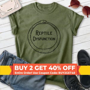 Reptile Dysfunction Shirt, Unisex T-shirt, Snake Shirt, Funny Snake Tee, Snake Lover Shirt, Reptile Shirt