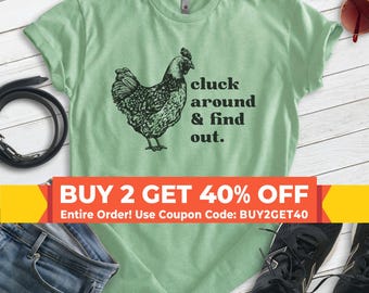 Cluck Around And Find Out Chicken Shirt, Unisex T-shirt, Chicken Shirt, Rooster Shirt, Farm Animal Shirt, Funny Animal Shirt, Pun Shirt
