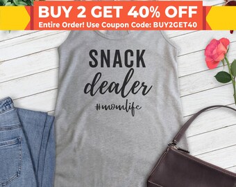 Snack Dealer Tank Top, Damski Racerback, Mama Tank Top, Mama Birthday Tank, Mama Birthday Tank, Nowa Mama Tank