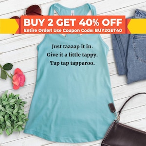 Just Tap It In Tank Top, Ladies Racerback, Funny Golf Shirt, Golf Tank Top, 90s Comedy Shirt, 90s Movie Quote