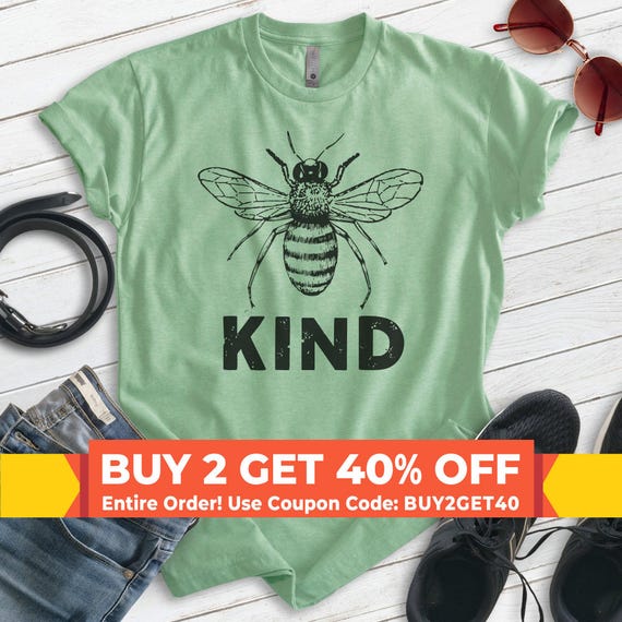 Bee Kind T-shirt, Unisex T-shirt, Cute Animal Shirt, Bee Shirt, Insect Shirt, Funny Animal Shirt, Pun Shirt