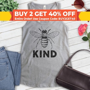 Bee Kind Tank Top, Ladies Racerback, Gym Tank, Cute Animal Tank, Bee Tank Top, Insect Tank Top, Kindness Tank, Kind Tank Top