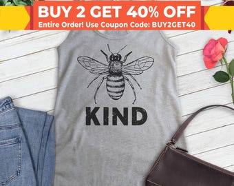 Bee Kind Tank Top, Ladies Racerback, Gym Tank, Cute Animal Tank, Bee Tank Top, Insect Tank Top, Kindness Tank, Kind Tank Top