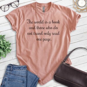 The World Is A Book Travel Shirt, Unisex T-shirt, Summer Vacation Shirt, Adventure Shirt, Travel Shirt image 3