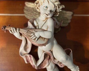 Vintage Simonetti Depose Italy Hand-Painted Angel With Gittern  #465