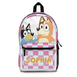 Sac à dos fille Bluey pour la rentrée scolaire prénom personnalisé cadeau fille sac à dos scolaire pour la rentrée scolaire Sac à dos personnalisé fille Bluey