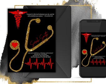LPN Graduation Digital Download Invitations