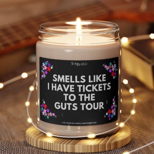 Smells Like I Have Tickets to The Guts Tour Candle, Gift for Livies Rodrigo Fan, Guts Merch image 1