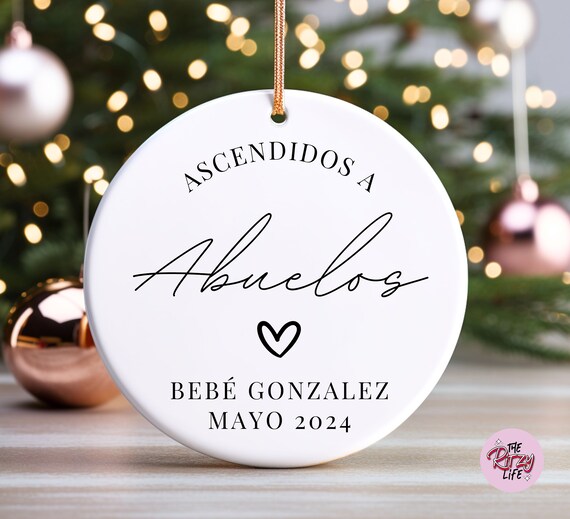 Ascendidos A Abuelos Christmas Ornament, Spanish Pregnancy
