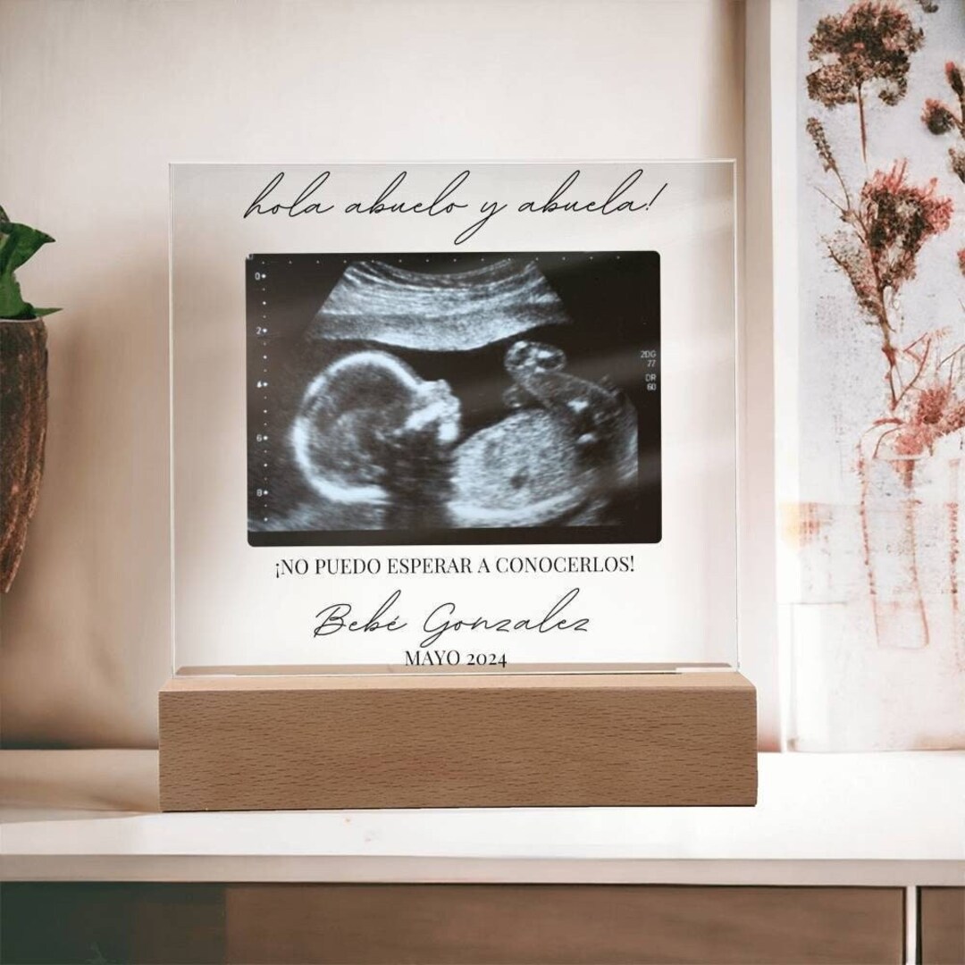 Hola Abuelo Y Abuela Ultrasound Photo LED Plaque, Marco De Fotos De ...