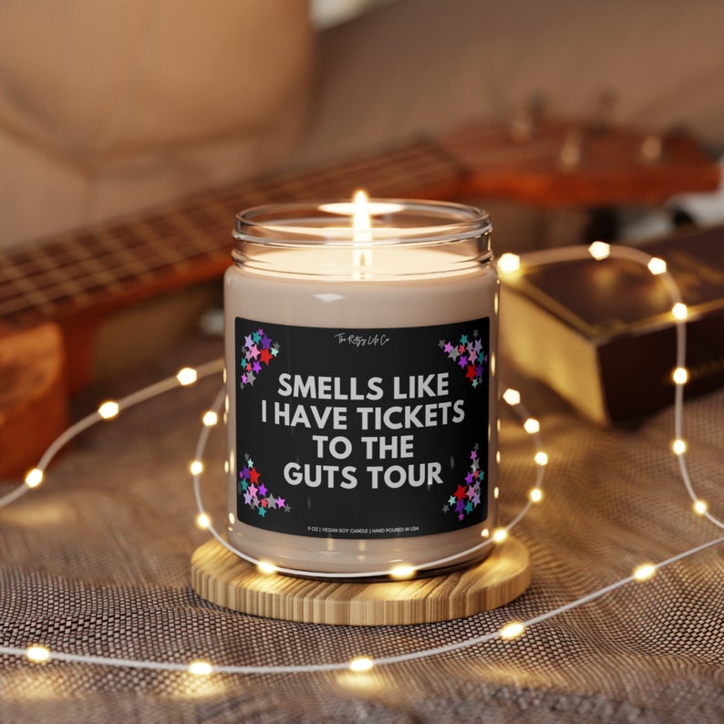Smells Like I Have Tickets to The Guts Tour Candle, Gift for Livies Rodrigo Fan, Guts Merch image 1