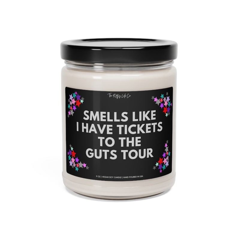 Smells Like I Have Tickets to The Guts Tour Candle, Gift for Livies Rodrigo Fan, Guts Merch image 2