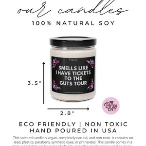 Smells Like I Have Tickets to The Guts Tour Candle, Gift for Livies Rodrigo Fan, Guts Merch image 5