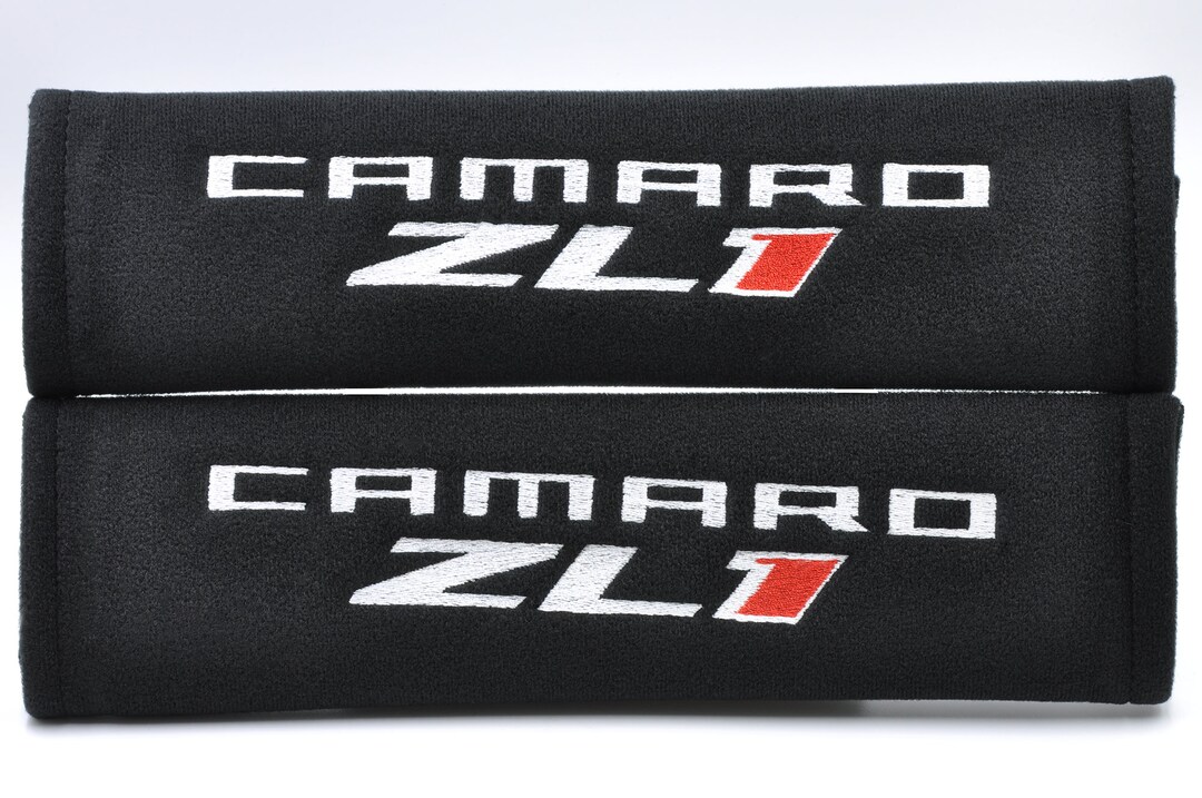 2 Pieces 1 PAIR Chevrolet Chevy Camaro ZL1 Embroidery Seat Belt Cover