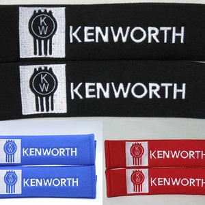 2 pieces (1 PAIR) Kenworth Embroidery Seat Belt Cover Cushion Shoulder Harness Pad