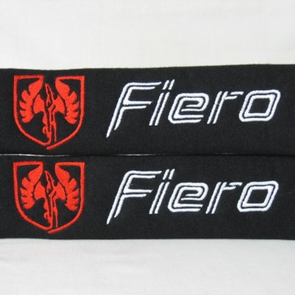 2 pieces (1 PAIR) Pontiac Fiero Embroidery Seat Belt Cover Cushion Shoulder Harness Pad