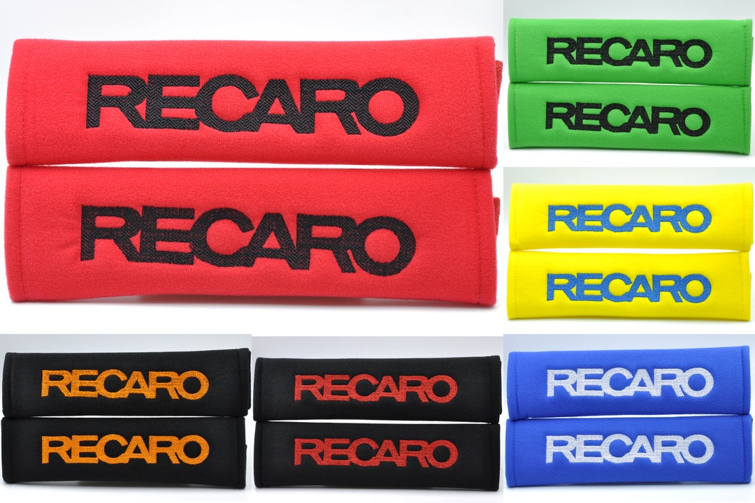 2 Pieces 1 PAIR Recaro Embroidery Seat Belt Cover Cushion Shoulder