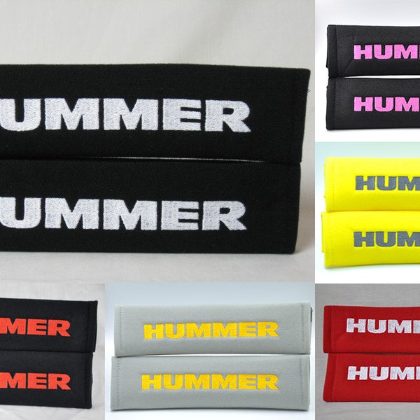2 pieces (1 PAIR) Hummer Embroidery Seat Belt Cover Cushion Shoulder Harness Pad