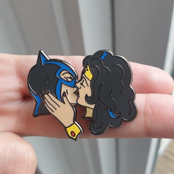 Heroes  Kissing Gay Lesbian enamel pin Queer LGBT
