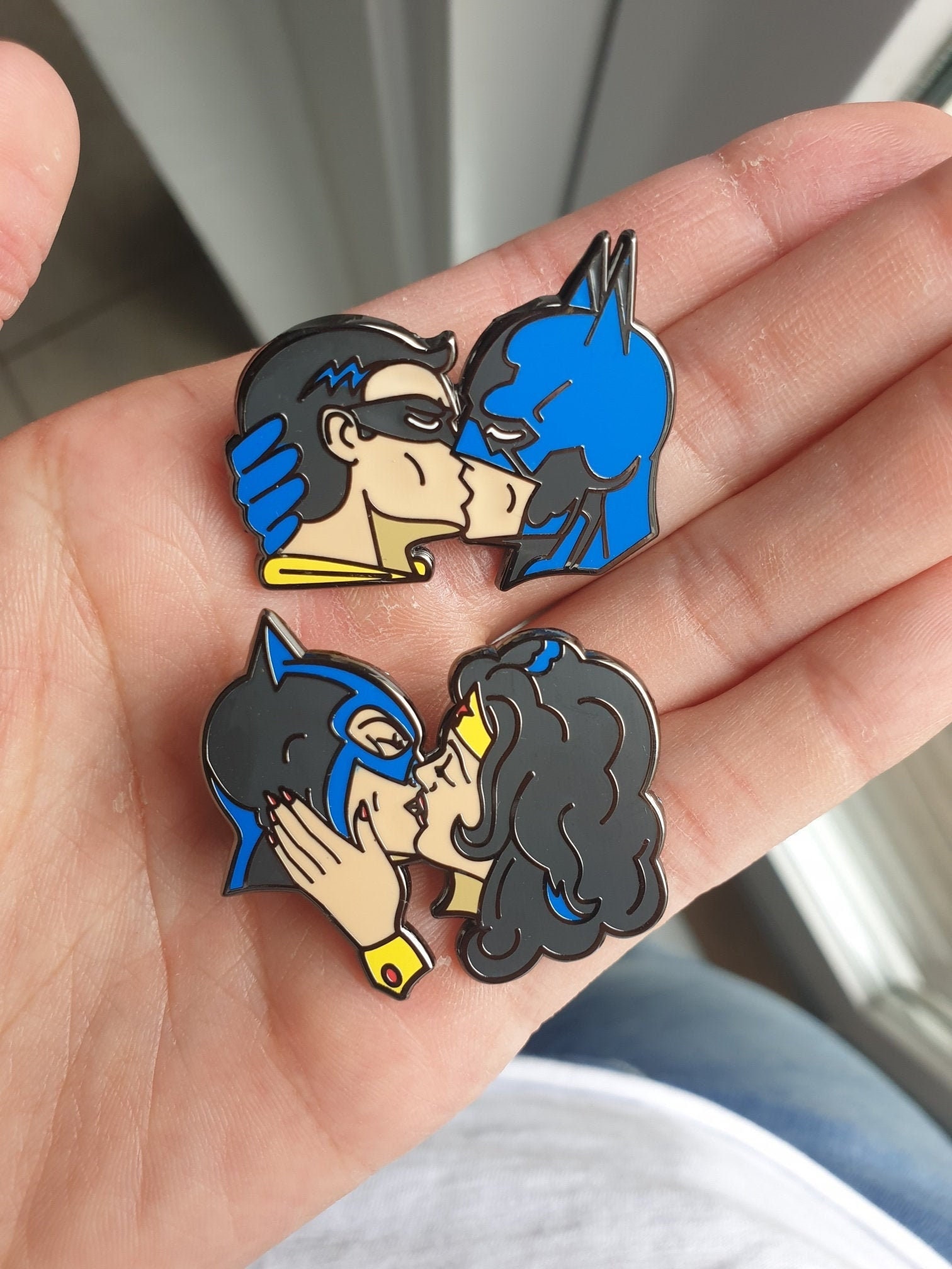 Heroes Kissing Gay Set of 2 Enamel Pins Queer - Etsy