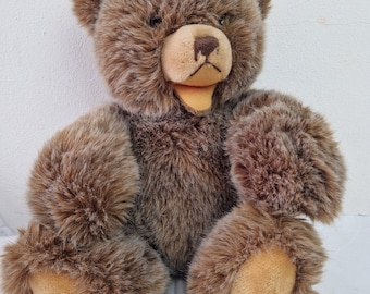 Hermann Teddy Bear Allemagne années 1960 vintage bouche ouverte ours en peluche rétro