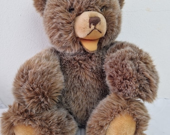 Hermann Teddy bear Germany 1960's vintage open mouth bear plush toy retro