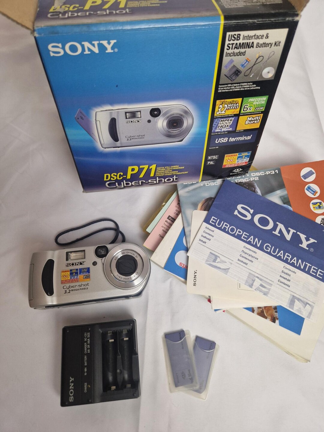 Vintage Sony Cyber-shot DSC-P71 3.2MP Digital Camera, 3X