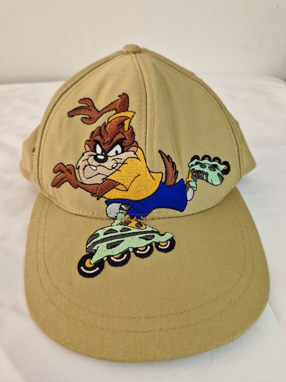 Vintage TAZ Hiking Outdoors Backpack Embroidered Looney Tunes Hat Vintage 90s Taz Looney Tunes Embroidered Snackback Hat Black  main image 2