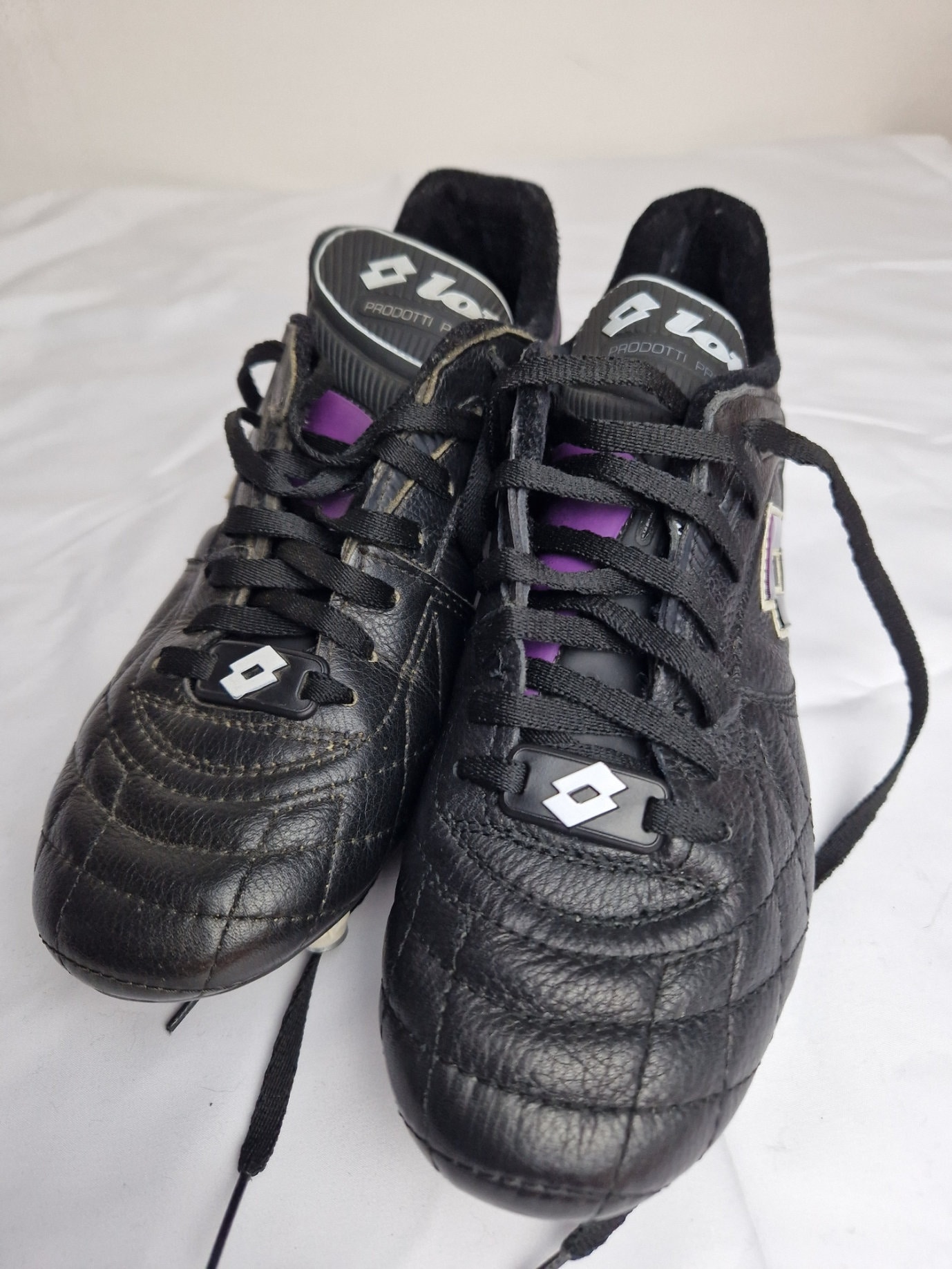 Vintage LOTTO Leather Soccer Shoes Indoor Outdoor Futbol Cleats US 7 UK 6 EU 39 Italian Fotball Shoes Lotto Calcio Vintage. Gravel or  main image 2
