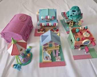 Polly Pocket Pollyville Collection Bluebird 80s/90s lot of 5
