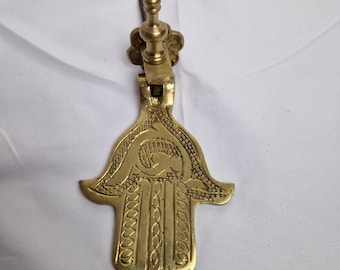 Moroccan Brass Hand Of Fatima Door Knocker, Brass Door Knocker, Brass Hand Of Kamsa Fatima Door Knocker Brass Door Knocker