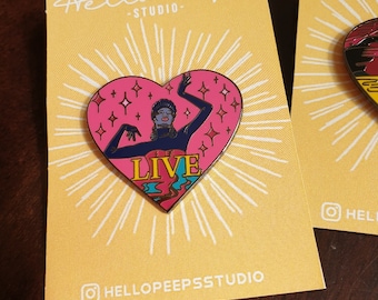 Pose enamel pin &quot;Live&quot; posefx lapel pin  house Evangelista  Dominique Jackson Elektra