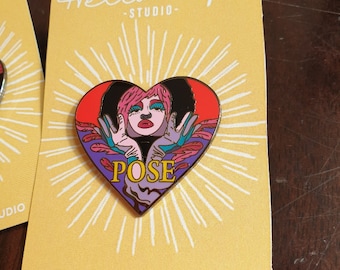 Pose enamel pin &quot;Pose&quot; posefx lapel pin Indya Moore house  Evangelista