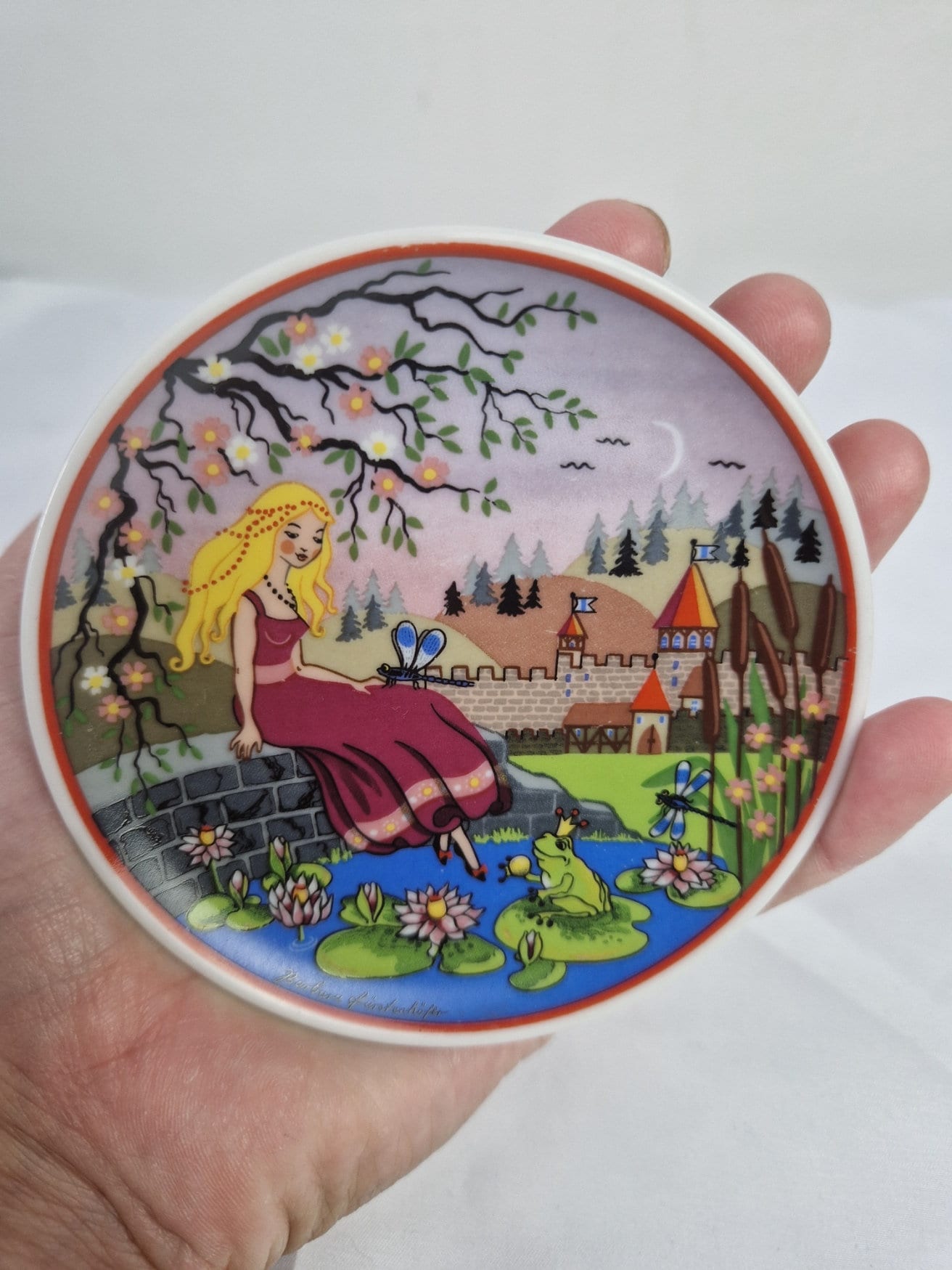 Vintage 1980s Princess and the Frog Princess Miniature Plate by