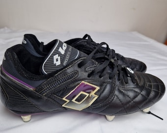 Lotto soccer shoes vintage 80s-90s leather boots cleats Size EU39