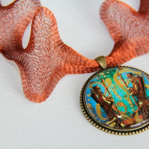 Ancient Persian’s Soldiers Handpainted Pendant - Persian Necklace