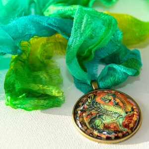 Persian winged lion Handpainted Pendant - Persian Necklace