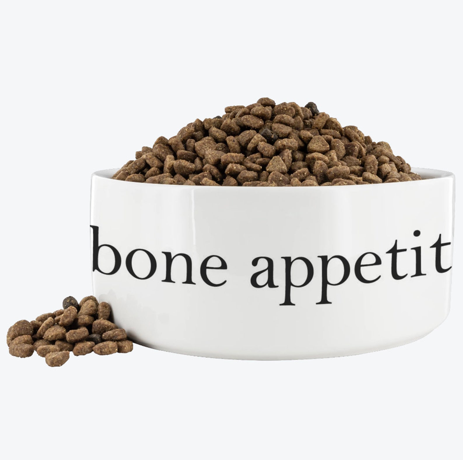 Ceramic Dog Bowl Bone Appetit Food And Water Dish Gift For Pet Etsy